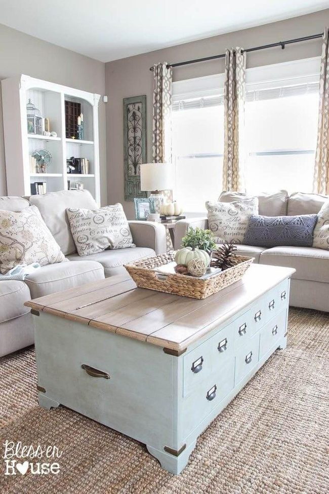 Storage Coffee Table With Woven Baskets