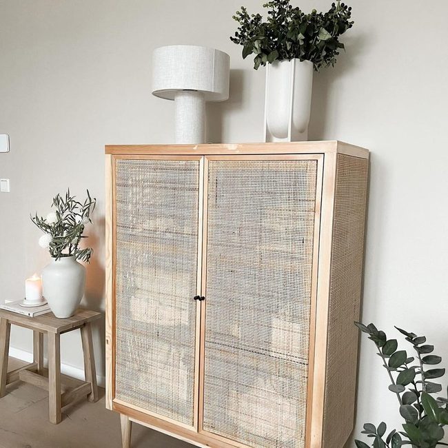 Light Woven Rattan Sideboard