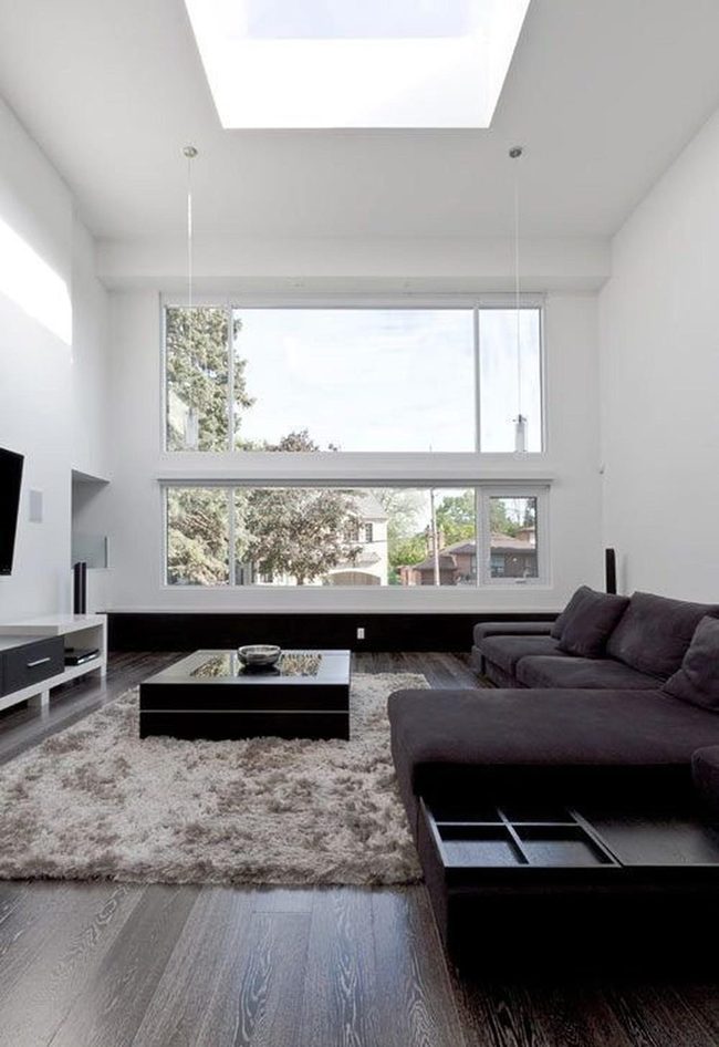 Sunlit Living Room, Dark Wood Floors