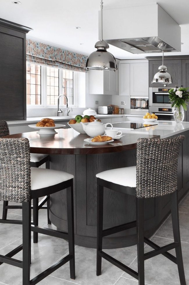 Patterned Roman Shades Kitchen Function