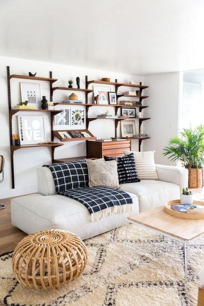 Sunlit White Room With Natural Wood And Plants