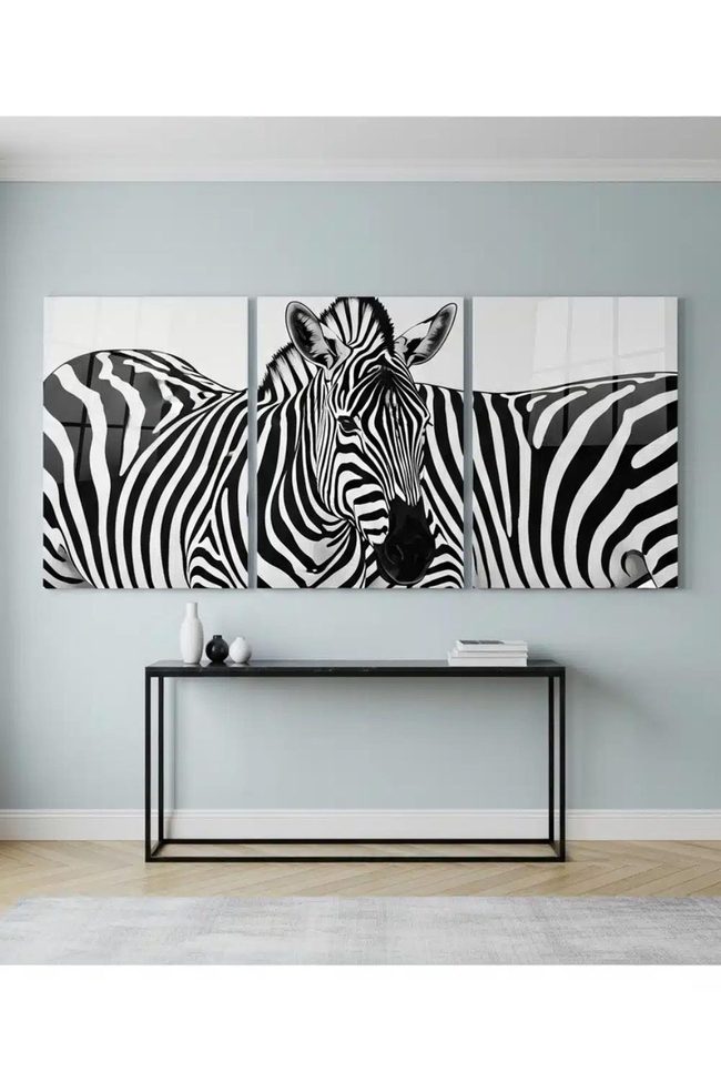 Black And White Zebra Triptych