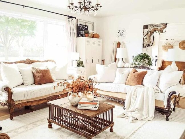 Taupe Sofa With Burnt Orange Warmth