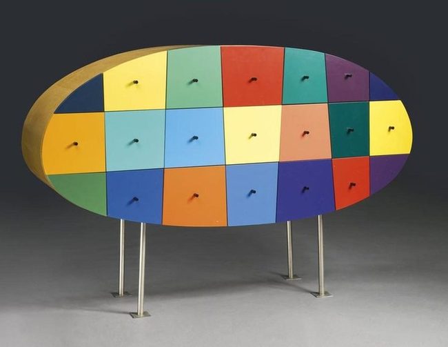 Colorful Grid Storage Cabinet