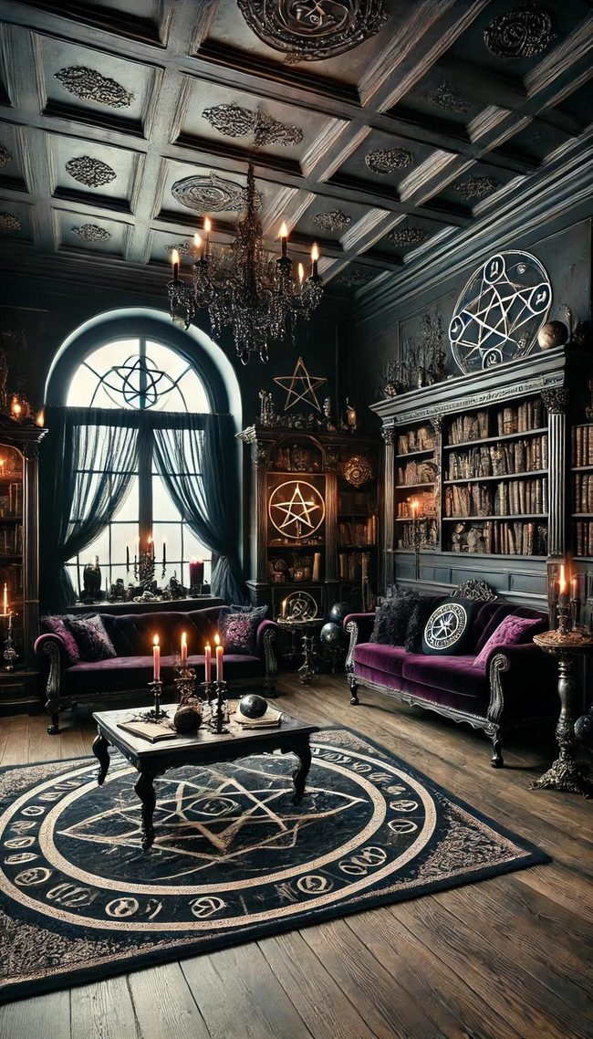 Black Purple Metallic Occult Cabinet