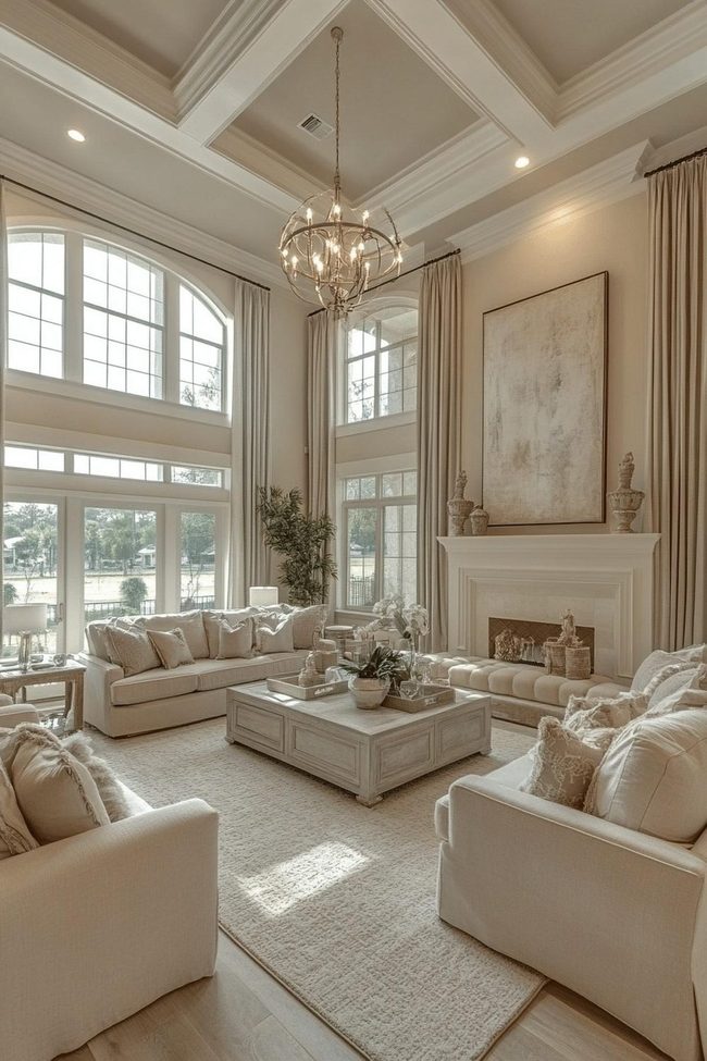 Neutral Tones Suburban Living Room