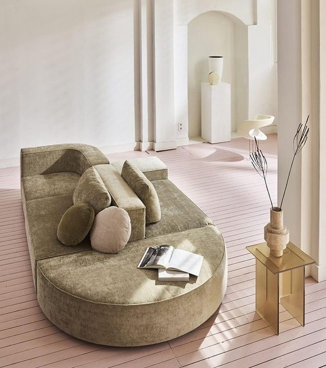 Deep Plush Velvet Modern Sofa
