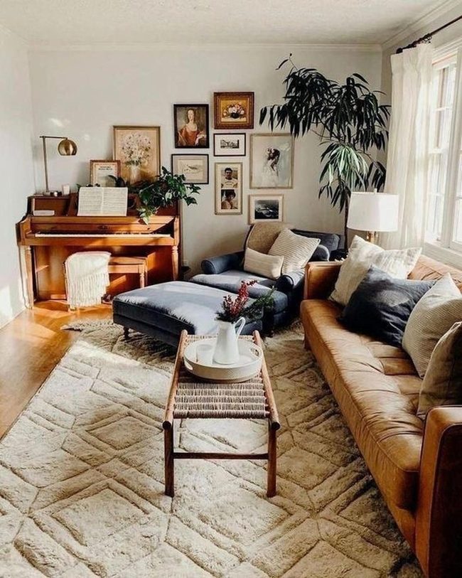 Leather, Wood, And Blue Retreat