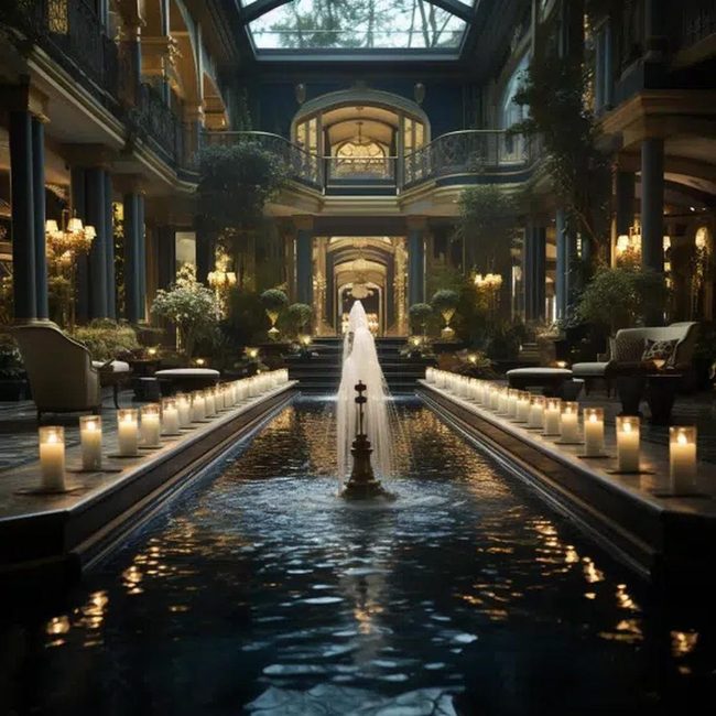 Water Centerpiece In Understated Limestone