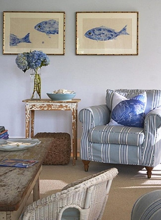 Blue Stripes And Driftwood Comfort