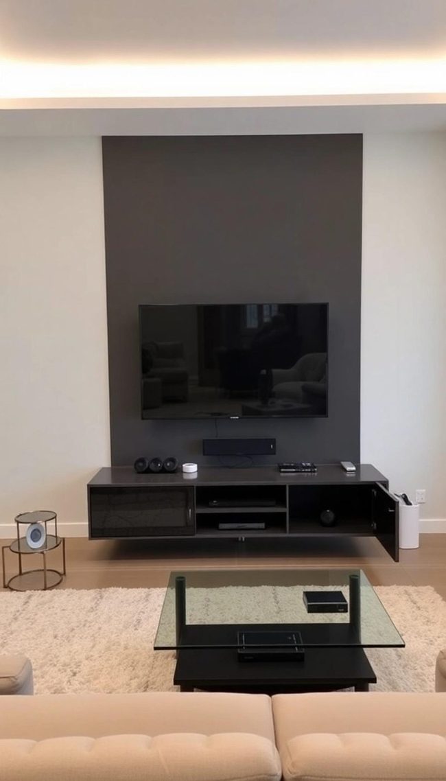Hidden Tech Living Room Integration
