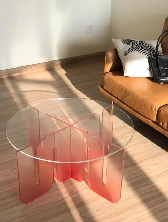 Pink Legs Round Table Statement