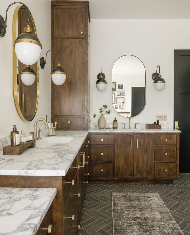 Marble, Wood And Dark Forest Green