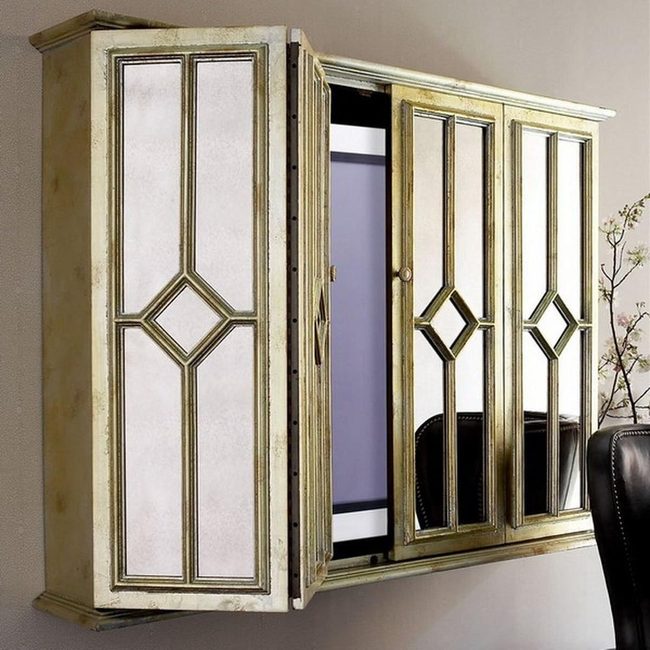 Gold Mirrored Cabinet Light Reflector