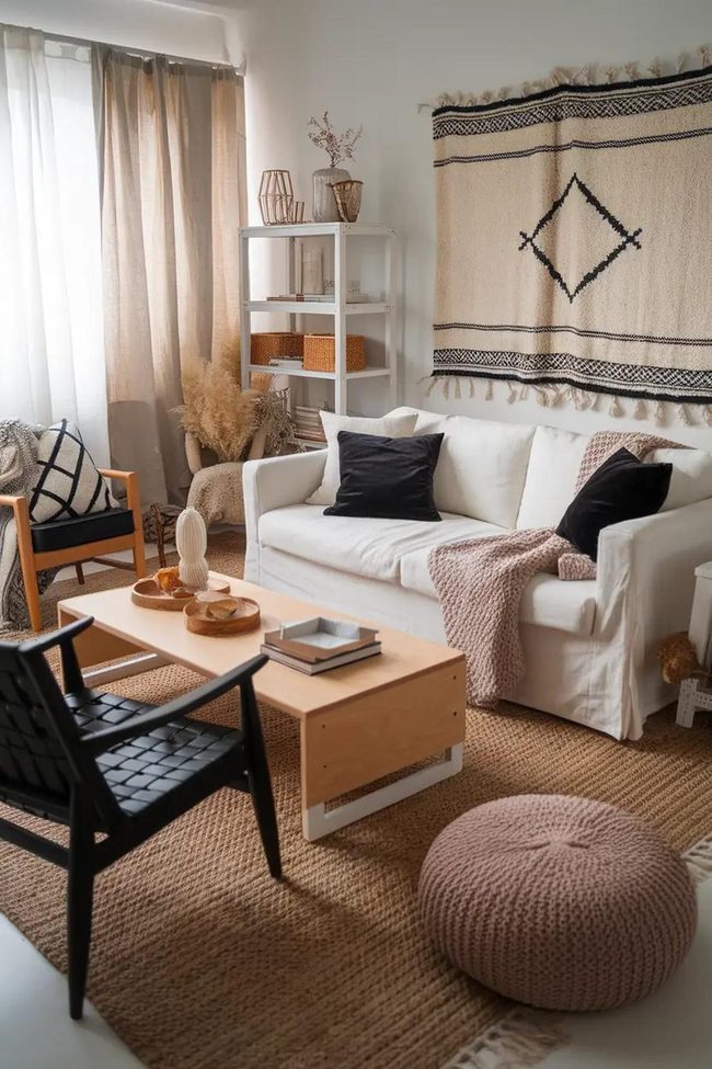 Layered Textures Anchor Living Spaces