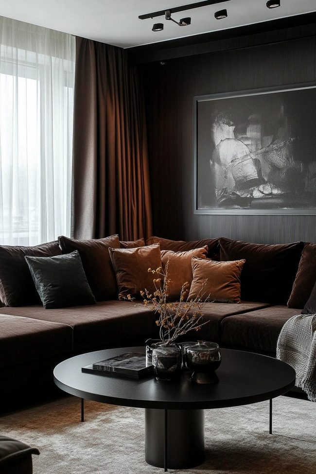 Dark Brown Leather Meets Black Lacquer