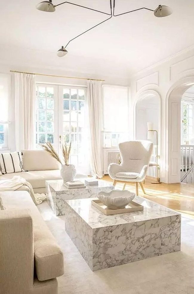 Marble Table Flooded With Sunlight