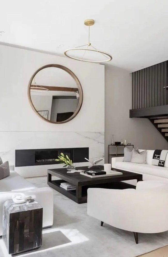 Dark Wood Table, Light Walls, Calm Glow