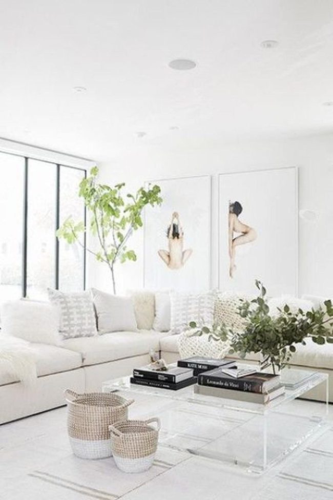 Sunlit White Living With Garden Views