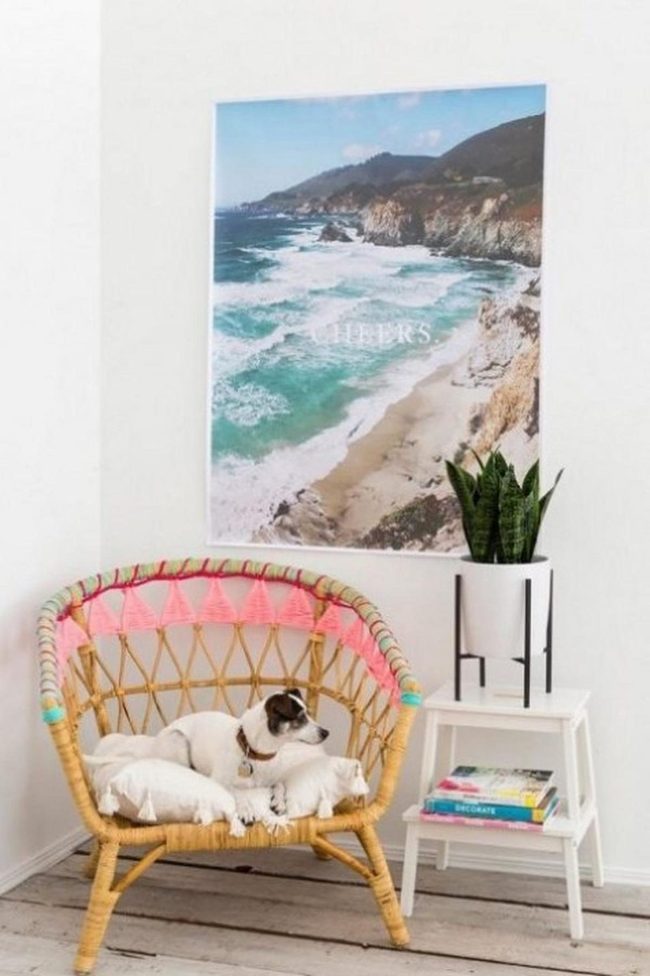 Pink Wicker Dog Nook