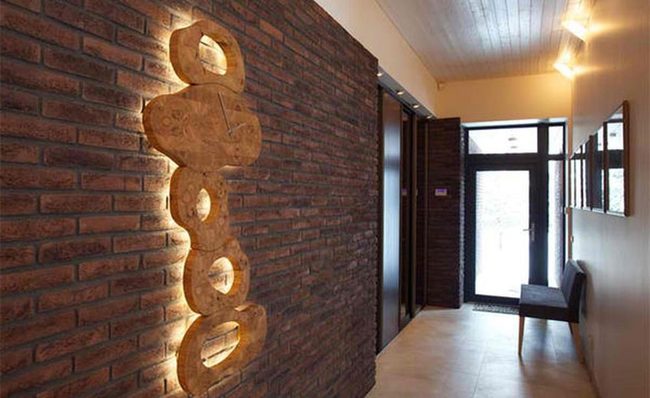 Brick Walls, Wooden Clock, Natural Light