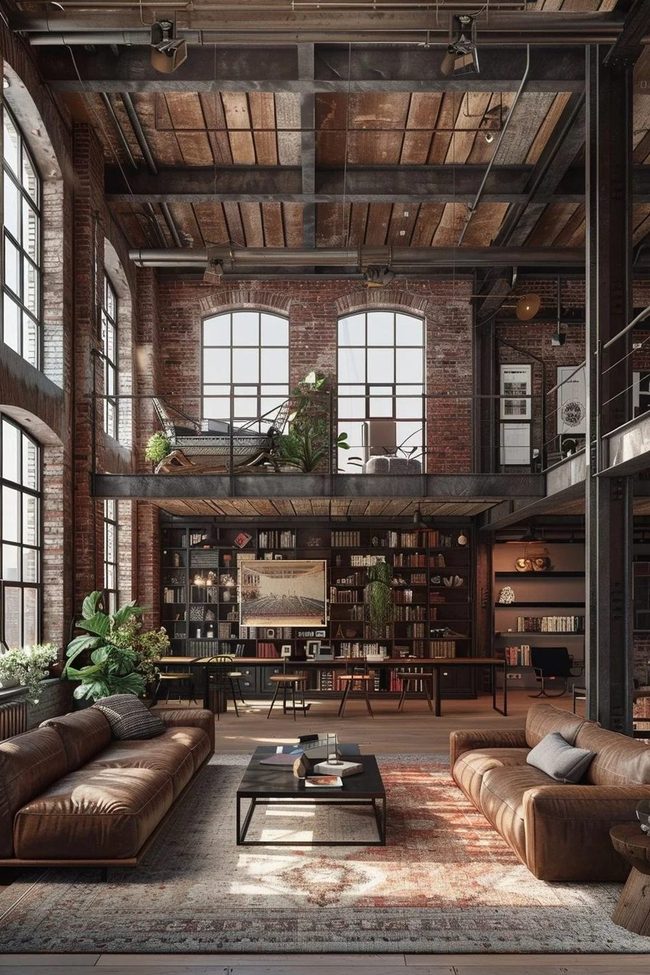 Exposed Brick Meets Raw Concrete