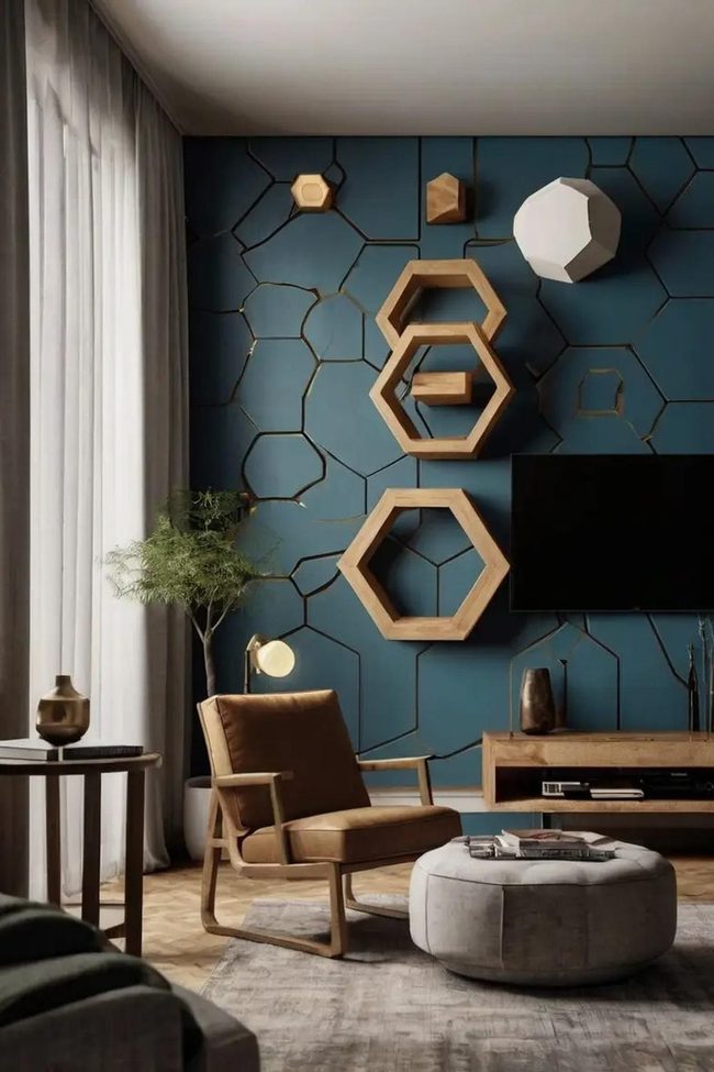 Dimensional Natural Timber Iron Polygons