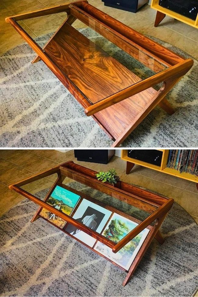 Walnut River Table Glass Top