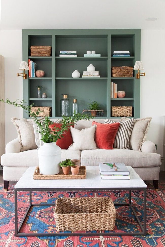 Geometric Patterns Anchor Living Rooms
