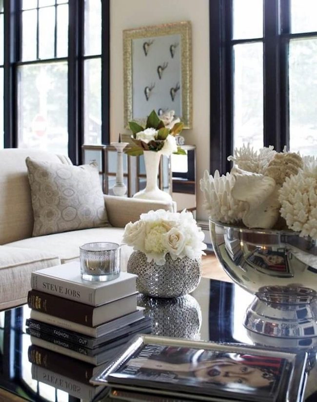 Reflective Surface Styling With Florals