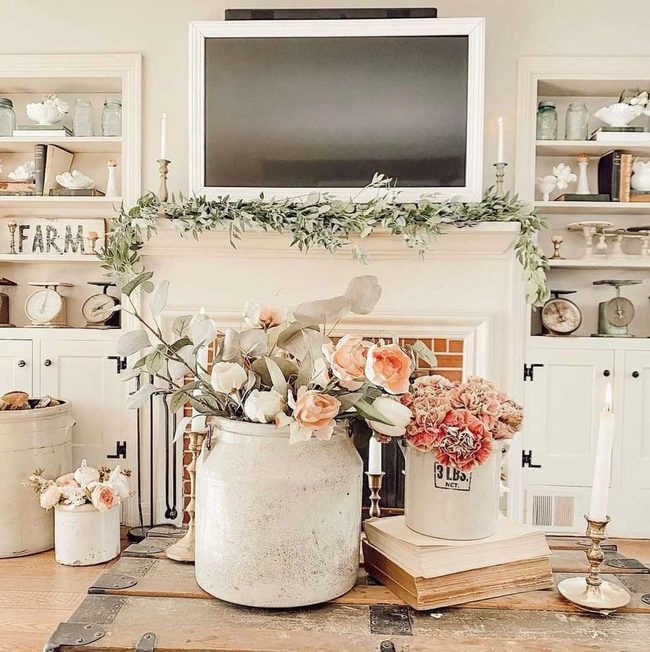 Brick Fireplace With Farmhouse Warmth