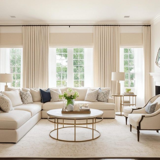 Beige and White Parlor Layers