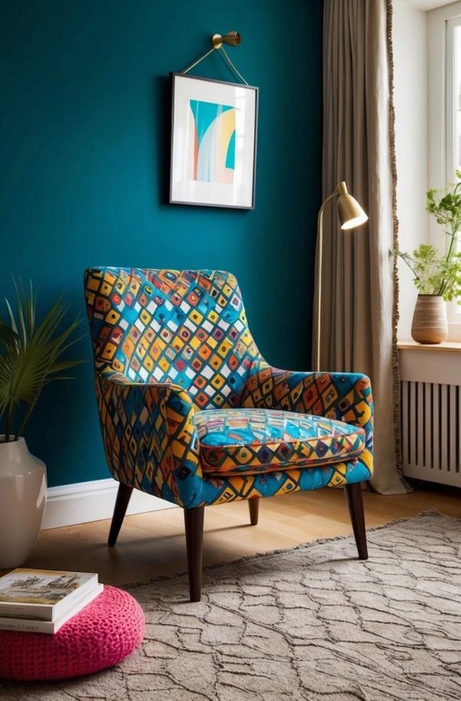 Geometric Armchair Sleeping Zone Focal Point