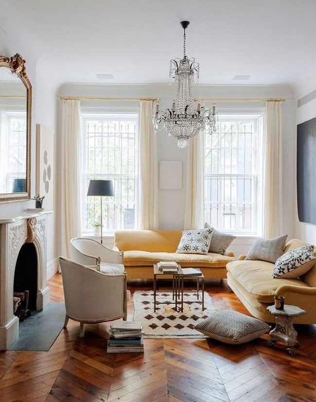 Sunlit Yellow Living Room Elegance