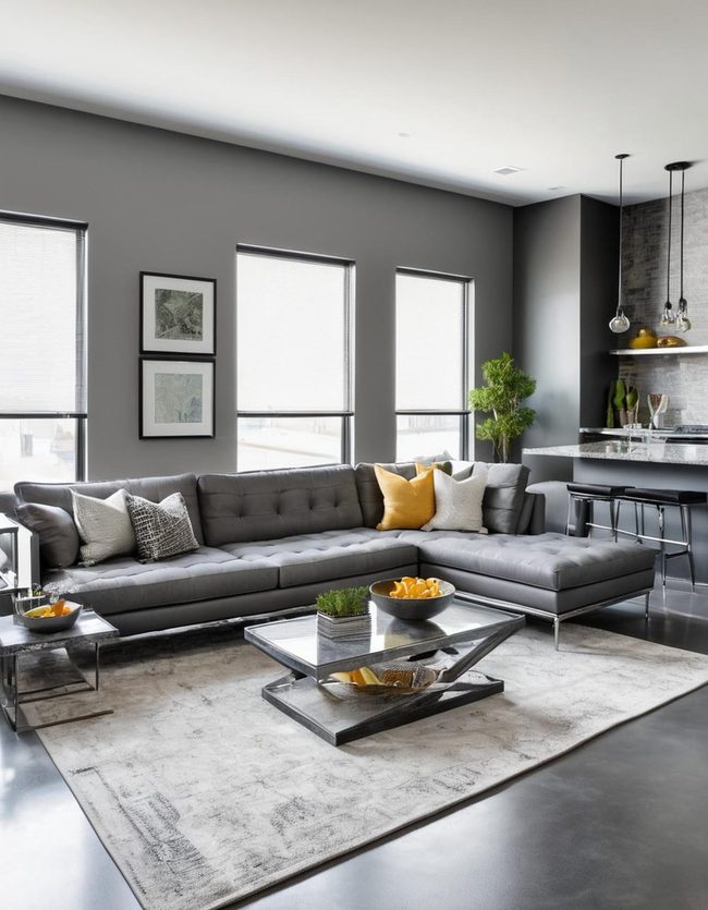 Gray Walls Industrial Metal Touches