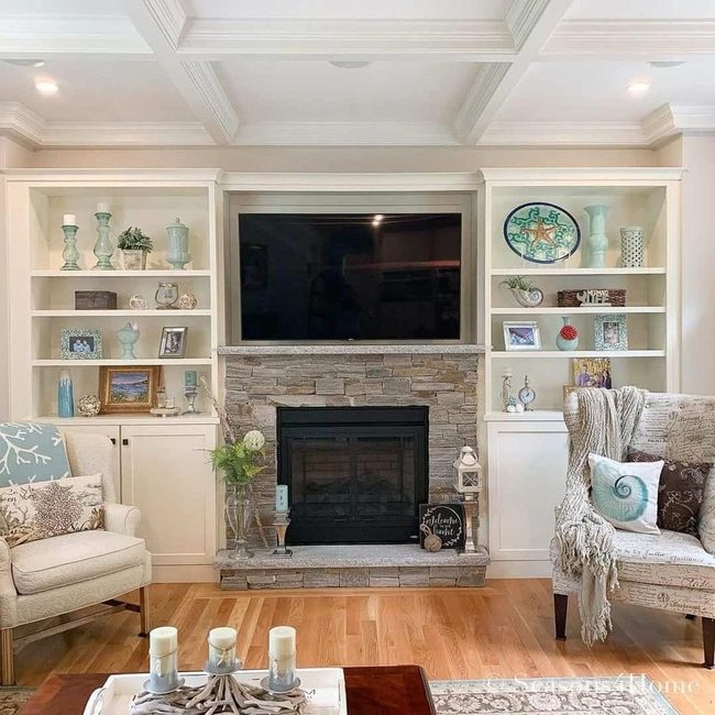Stone Fireplace Living Room Statement