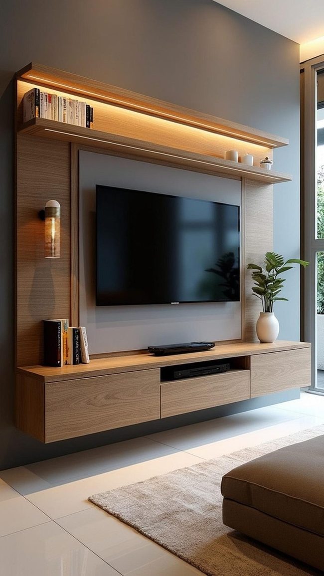 White Wall-Mounted Entertainment Storage