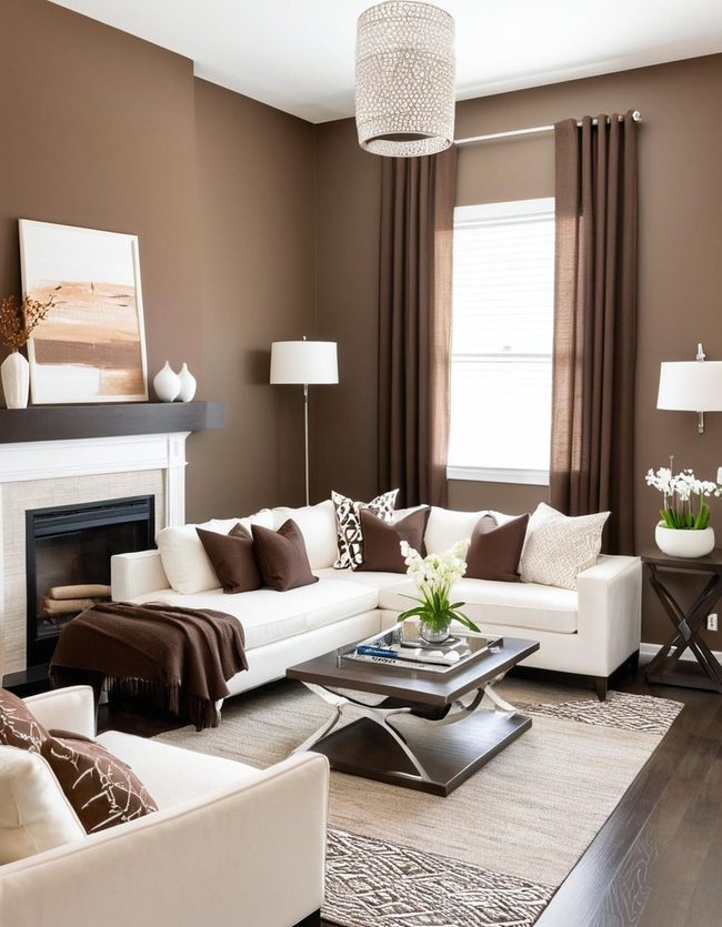 Brown Walls Build Sitting Room Character