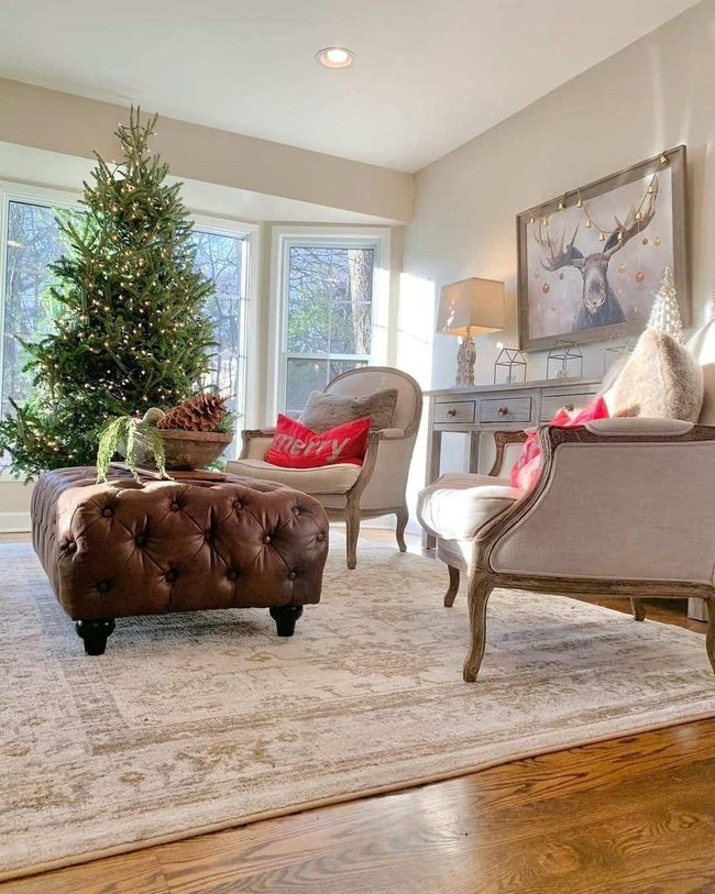 Green Tree, Cream Chairs, Holiday Room