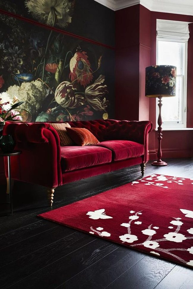 Red Velvet Walls, Floral Drama