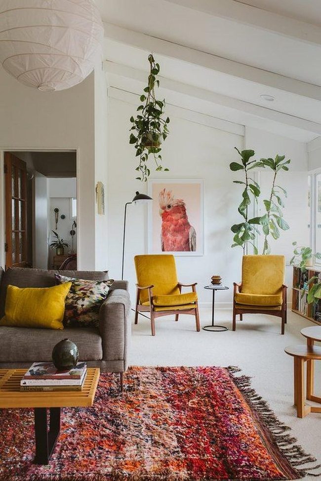 Sunlit Room With Yellow Chairs