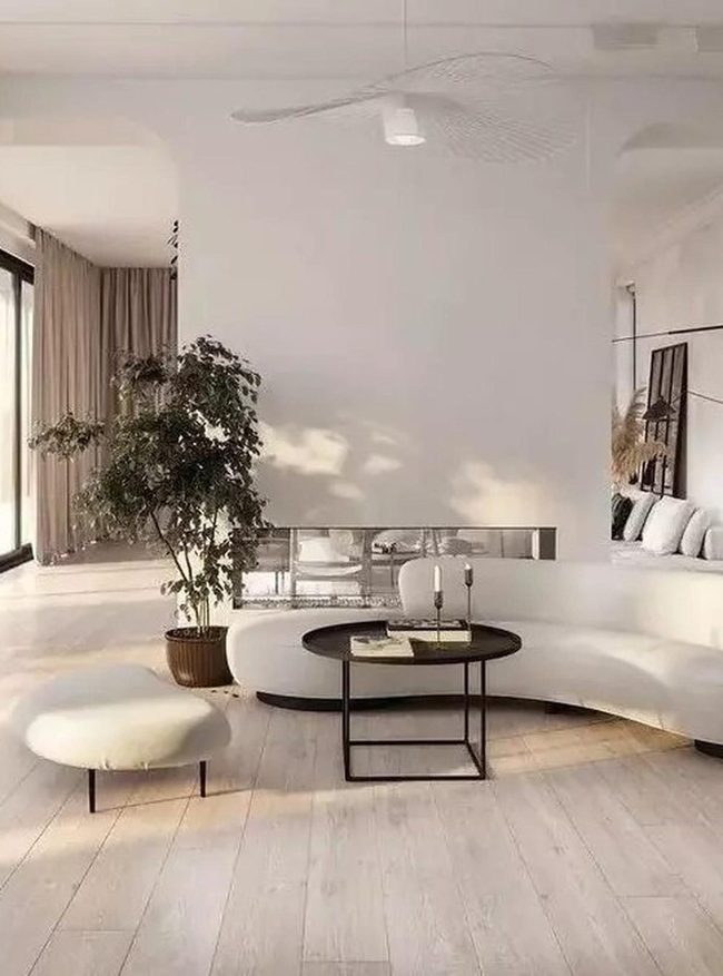 Black Round Table Anchors Modern Living