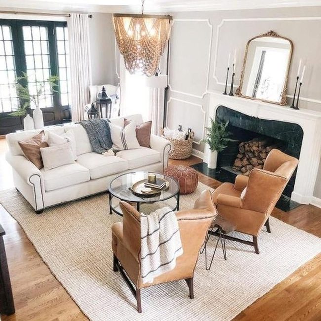 Black Frames White Sofas Brown Leather