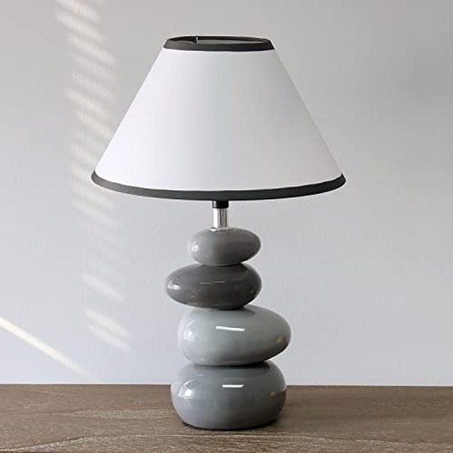 Ceramic Stone Table Lamp Gray