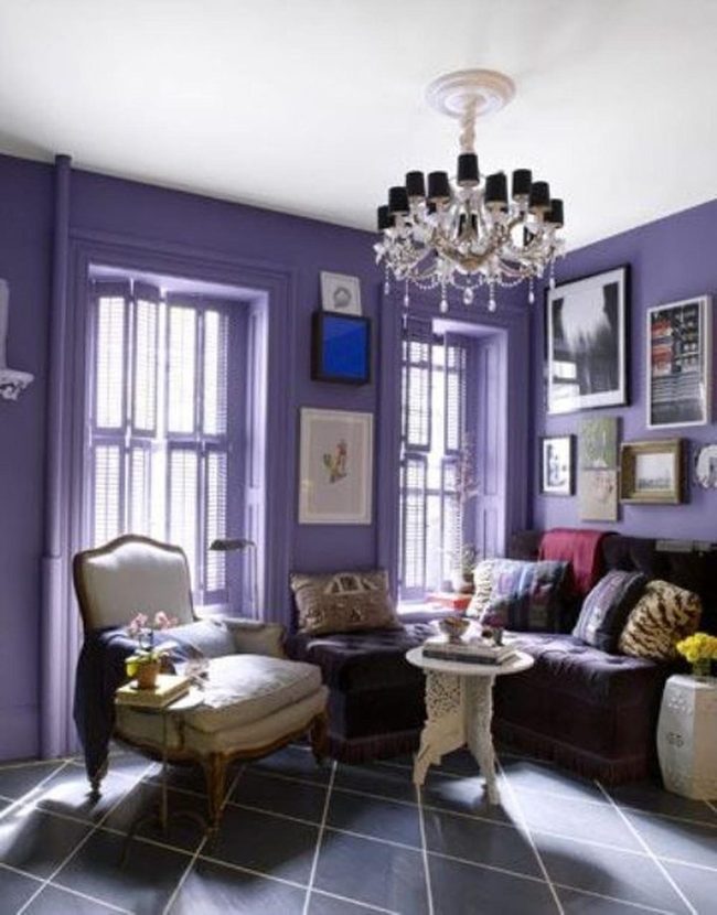 Purple Walls With Collected Artwork Gallery