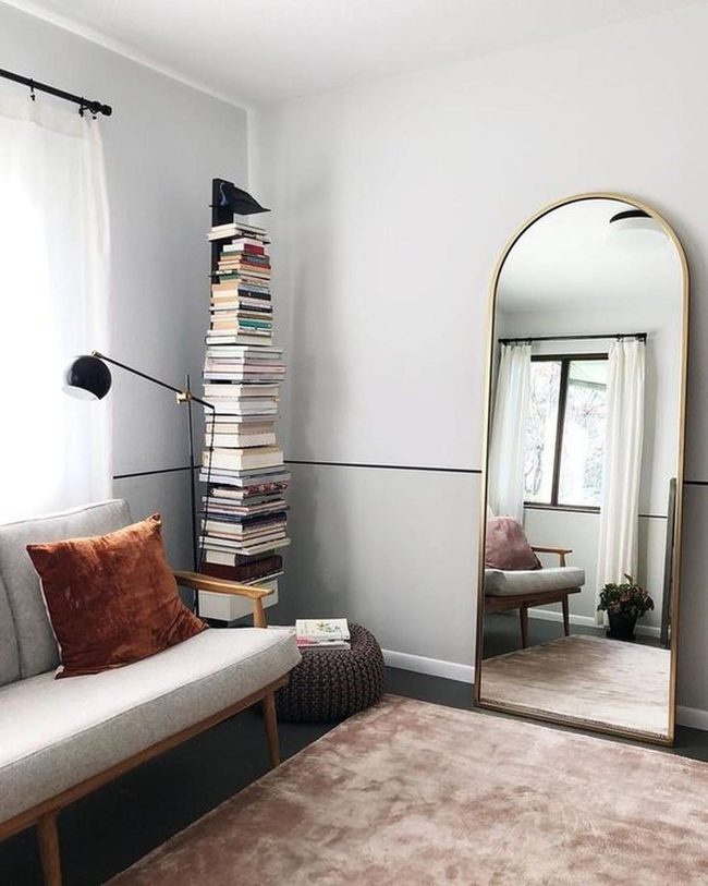 Gold Mirror Reflects Natural Daylight