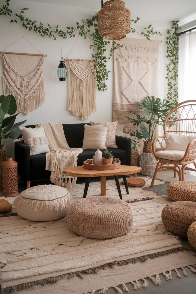Black Couch Moroccan Layers