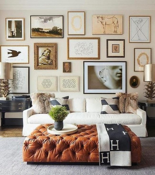 White Sofa Gallery Wall Living Room