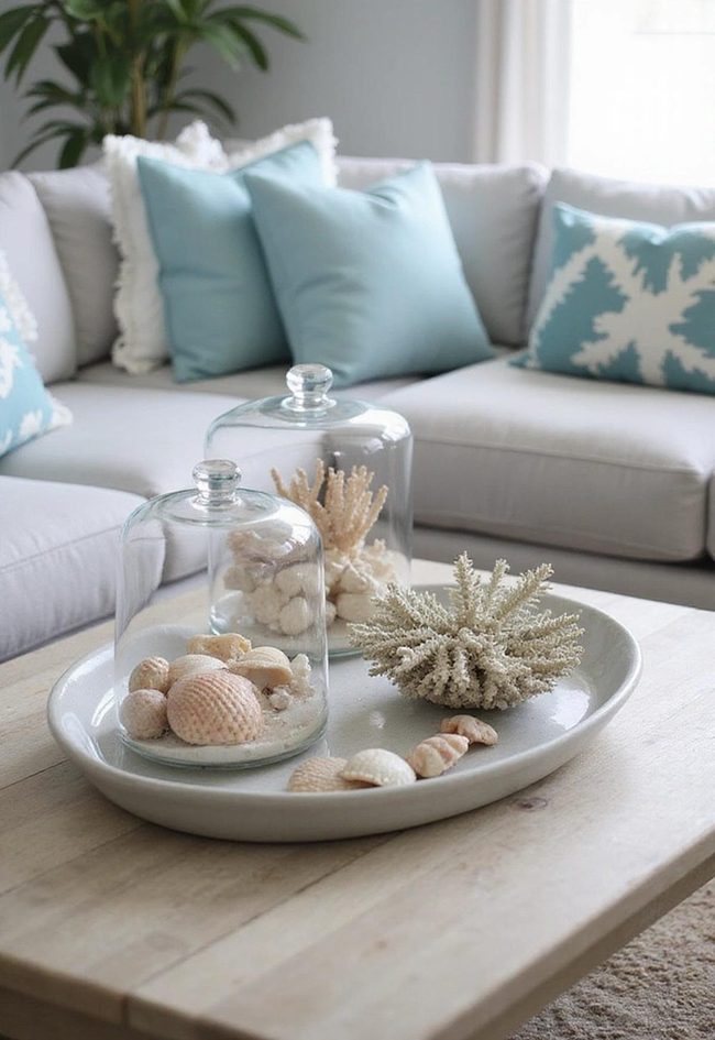 Coastal Shells In Glass Displays