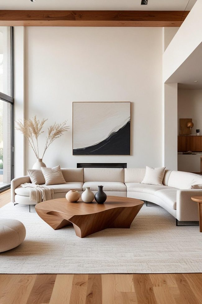 Curved Furniture Softens Minimalist Living
